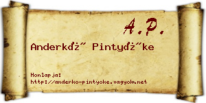 Anderkó Pintyőke névjegykártya